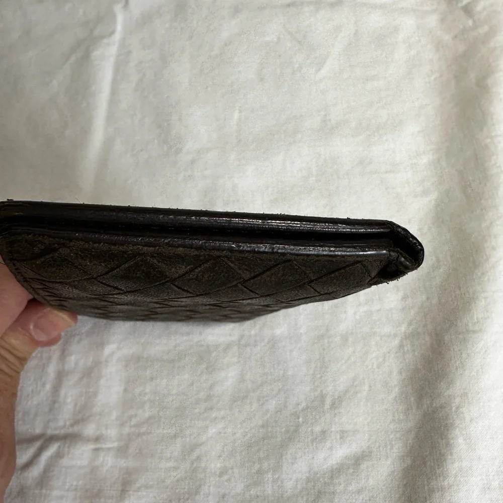 Bottega Venta Italian Leather Chocolate Brown Card Case
